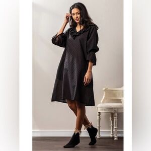 Hopeless Romantic Nightgown Poetry & Prose Victorian Trading Black Swiss Dot M/L